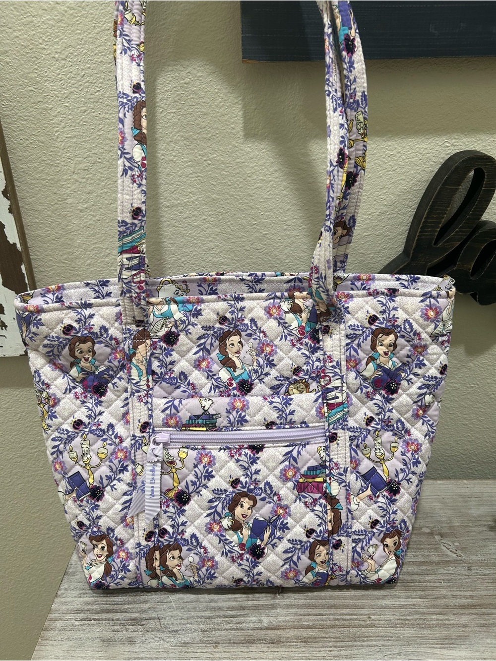 Vera Bradley Lavender Belle Character Quilted Tote